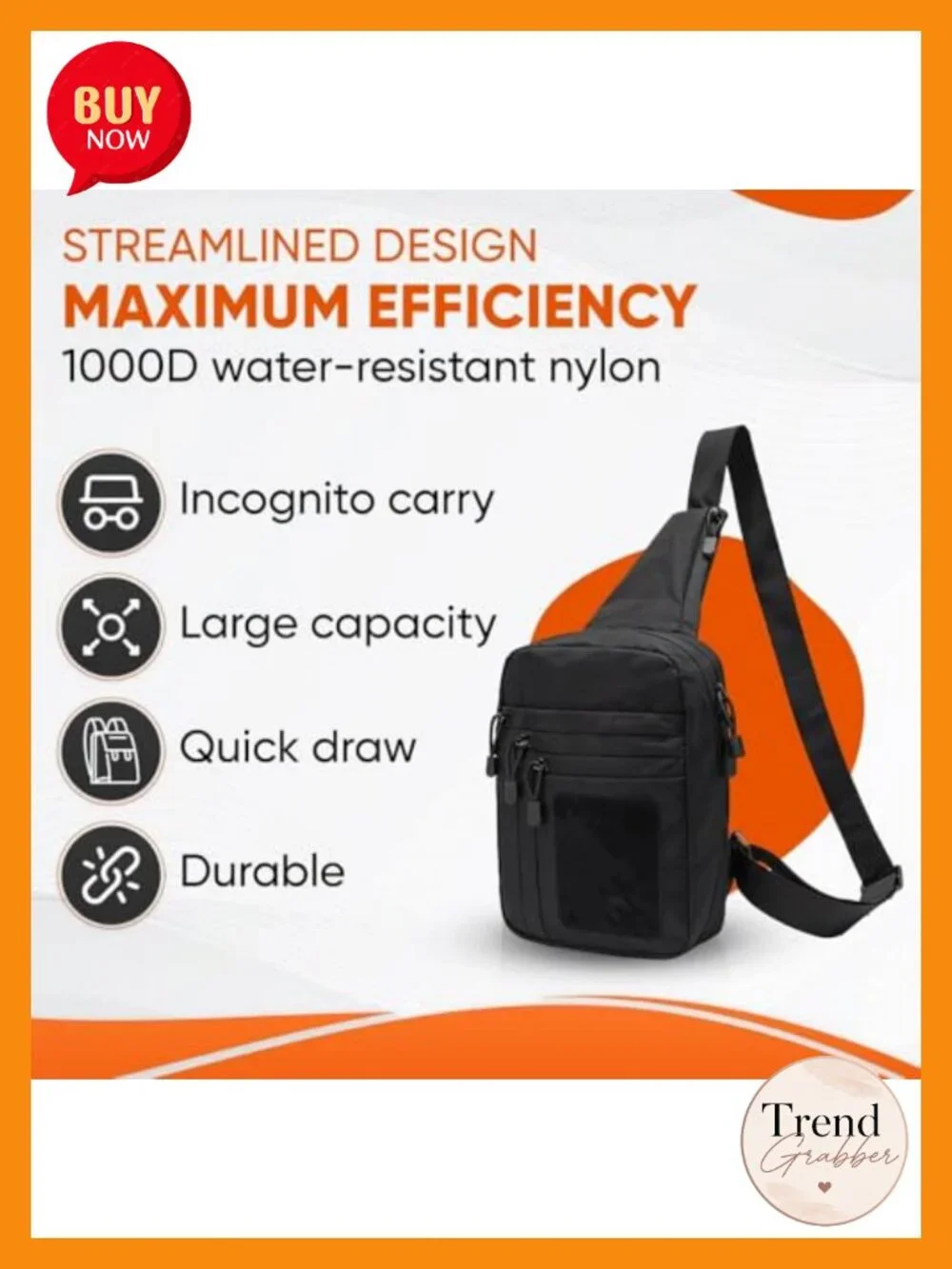 Tactical Sling Bag EDC CCW Pack with Holster